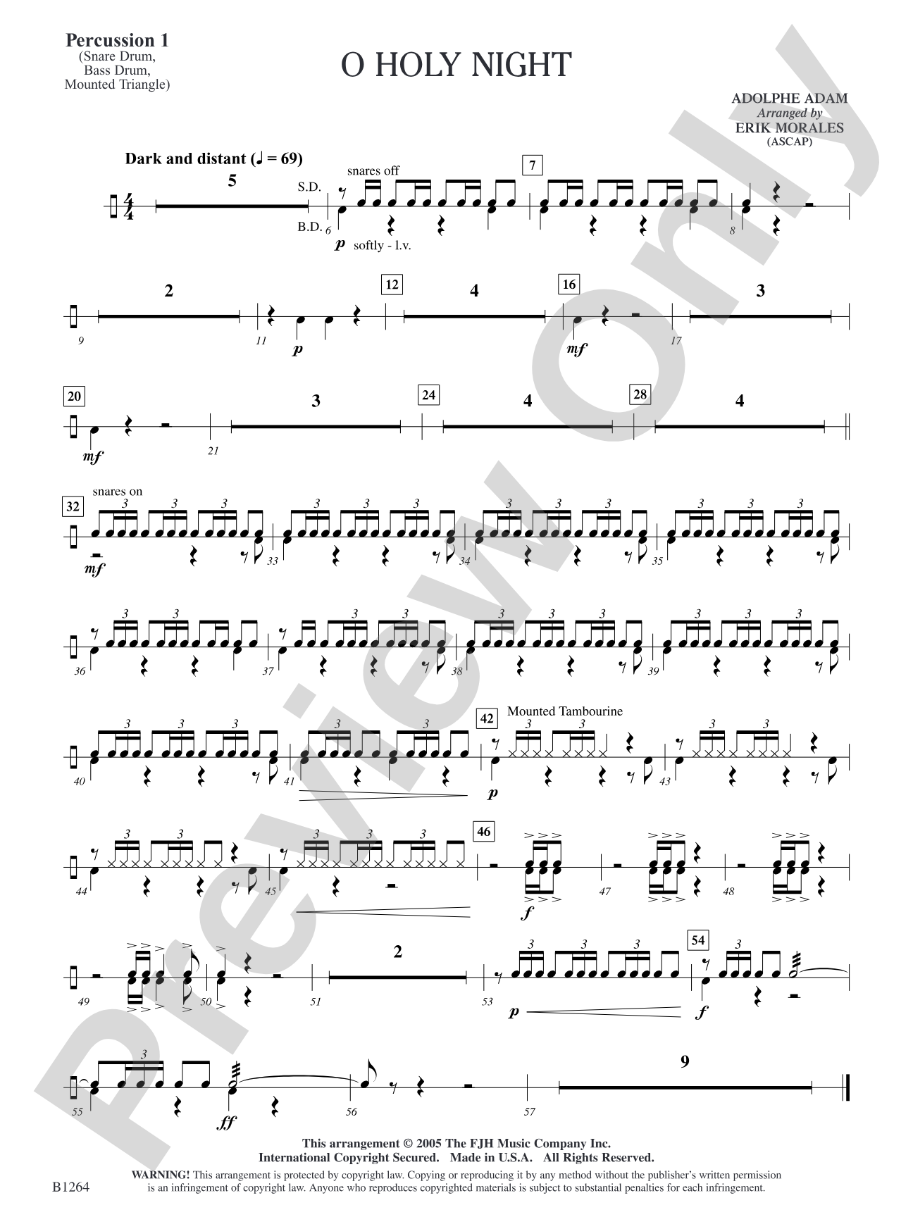 O Holy Night: Percussion 1
