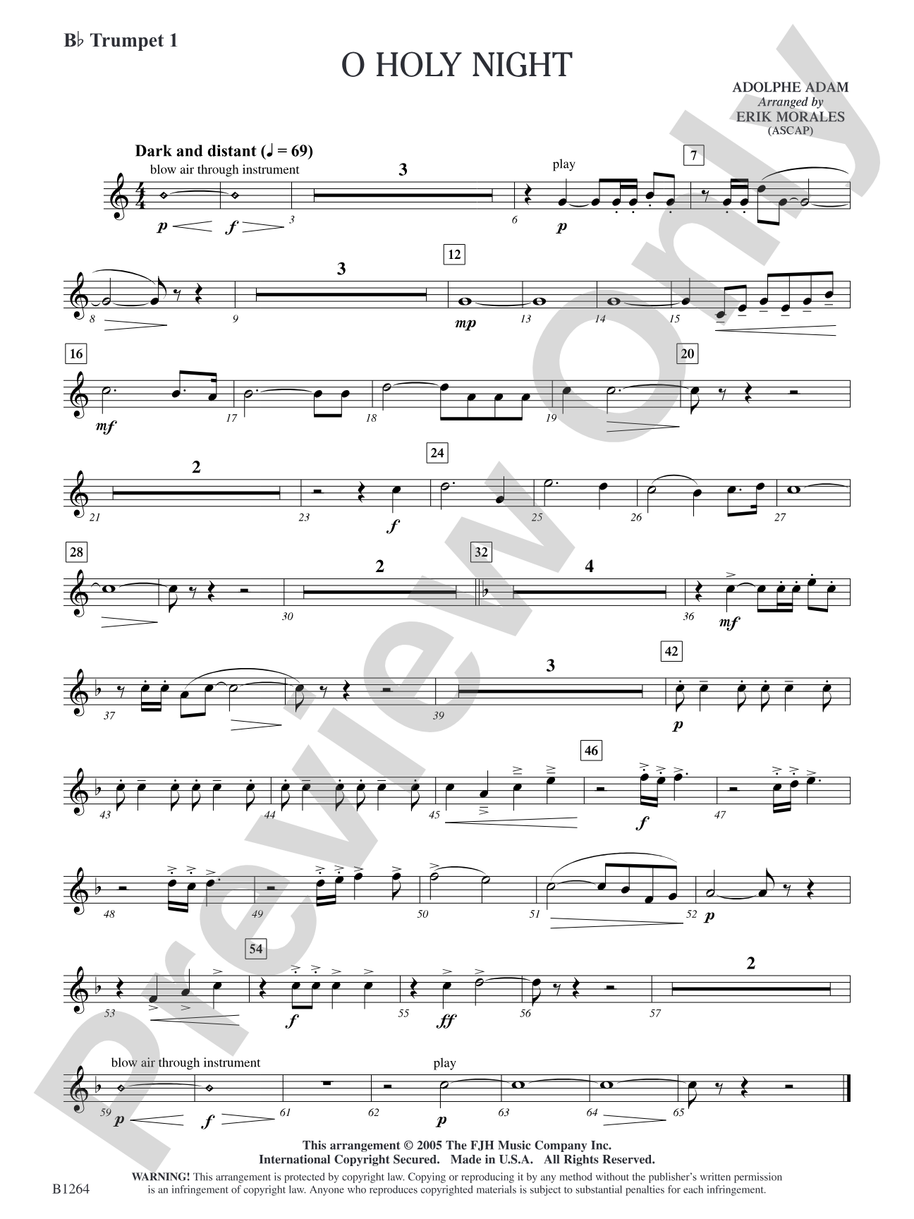 O Holy Night: B-flat Trumpet 1