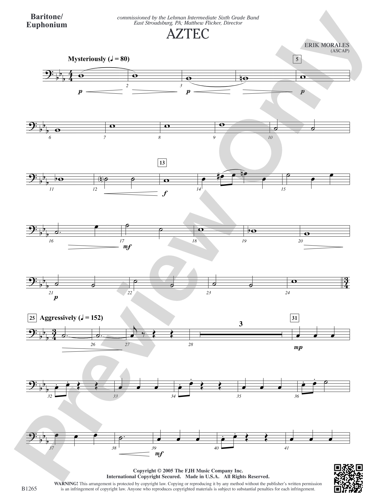 Aztec: Baritone/Euphonium