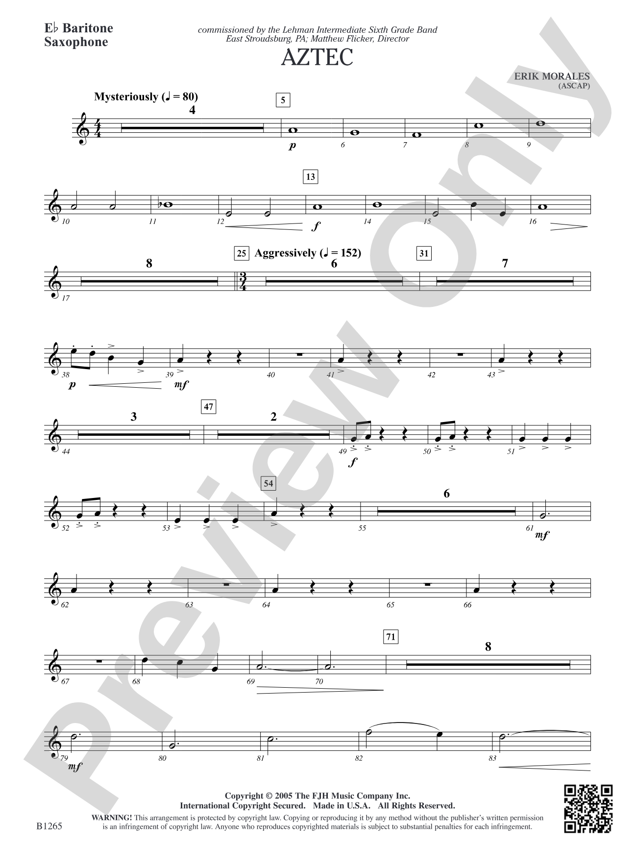 Aztec: E-flat Baritone Saxophone