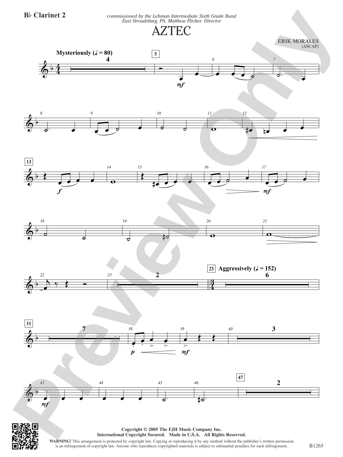Aztec: B-flat Clarinet 2