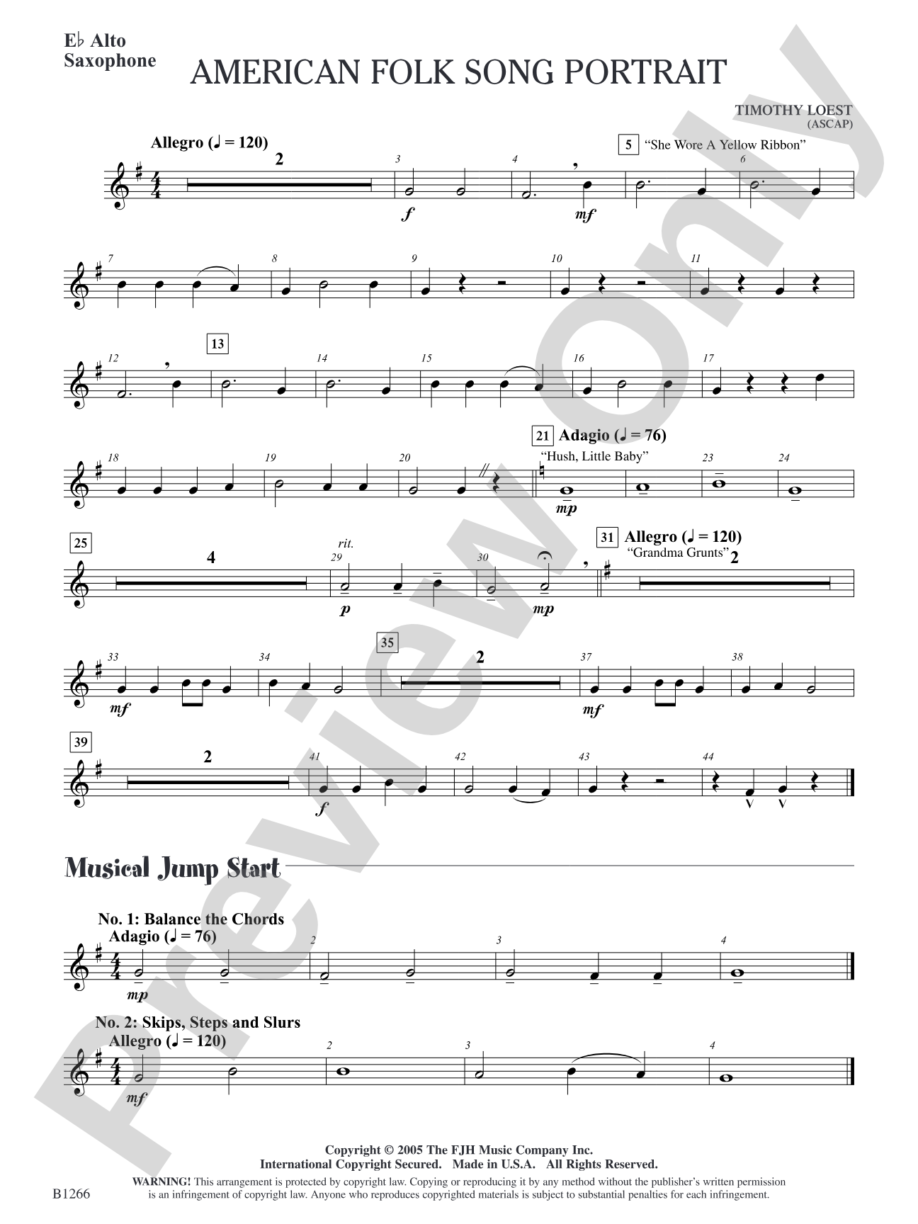 American Folk Song Portrait: E-flat Alto Saxophone