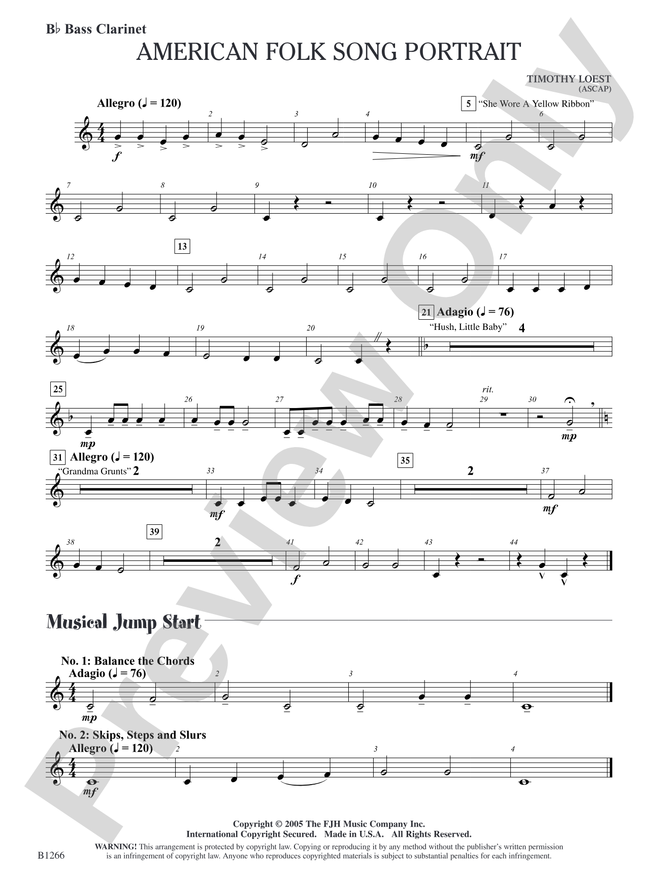 American Folk Song Portrait: B-flat Bass Clarinet