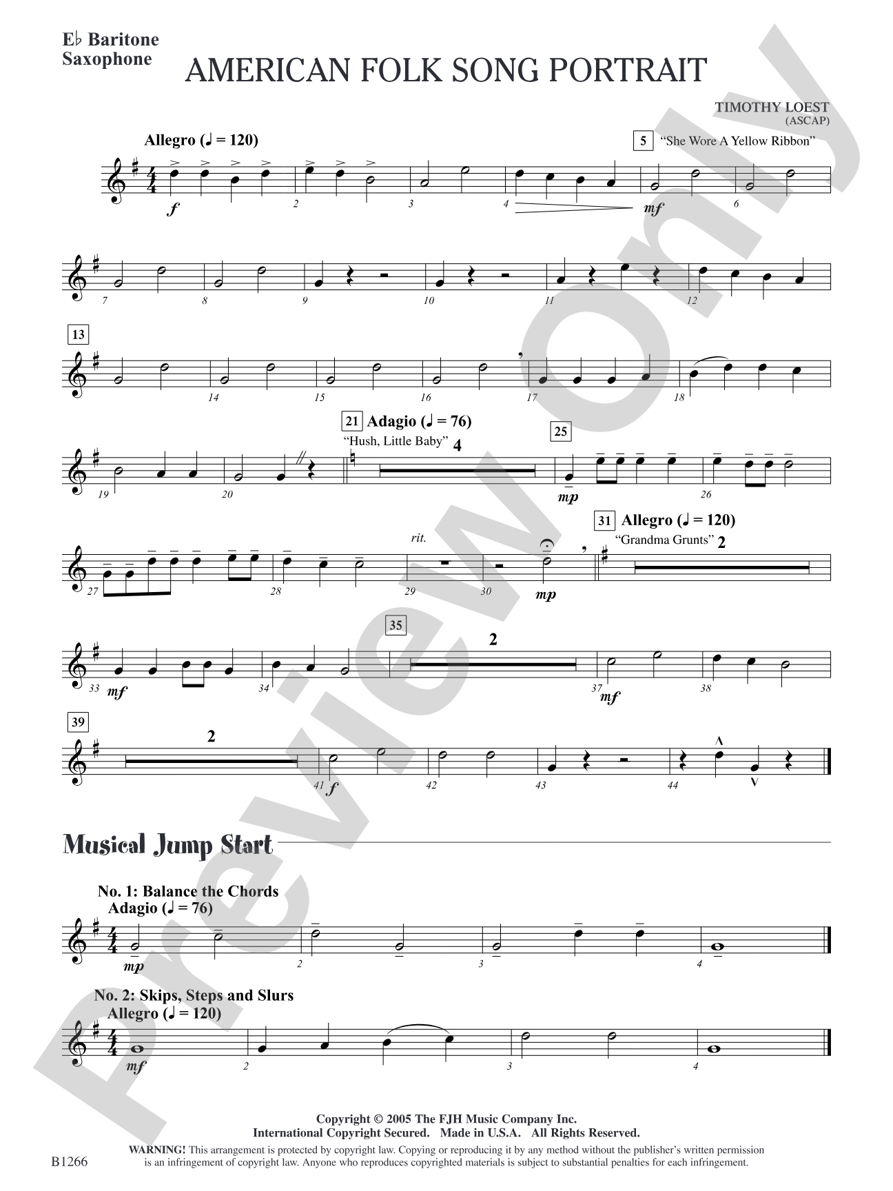 American Folk Song Portrait: E-flat Baritone Saxophone