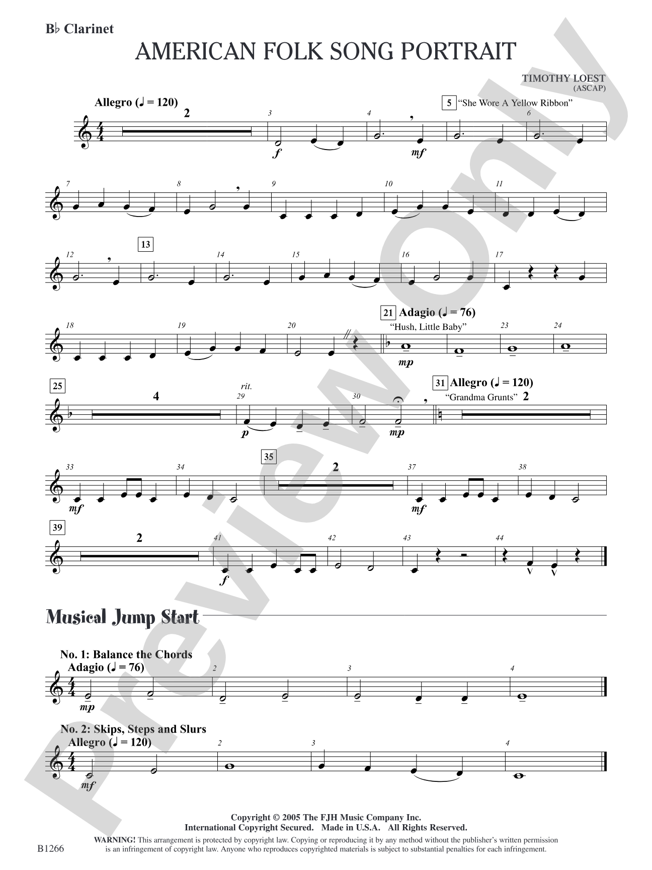 American Folk Song Portrait: B-flat Clarinet