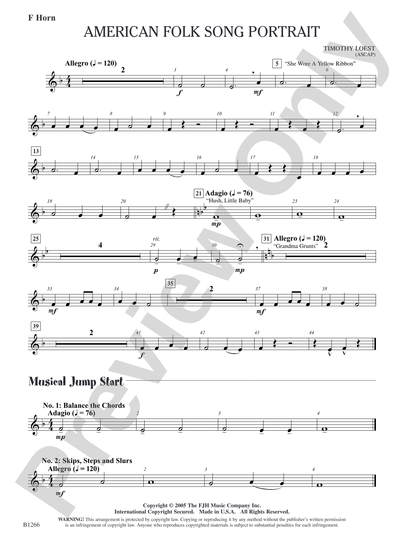 American Folk Song Portrait: F Horn
