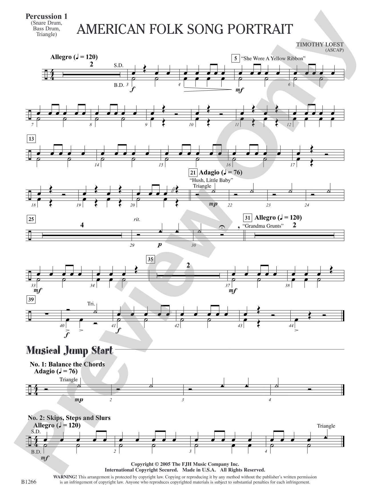 American Folk Song Portrait: Percussion 1