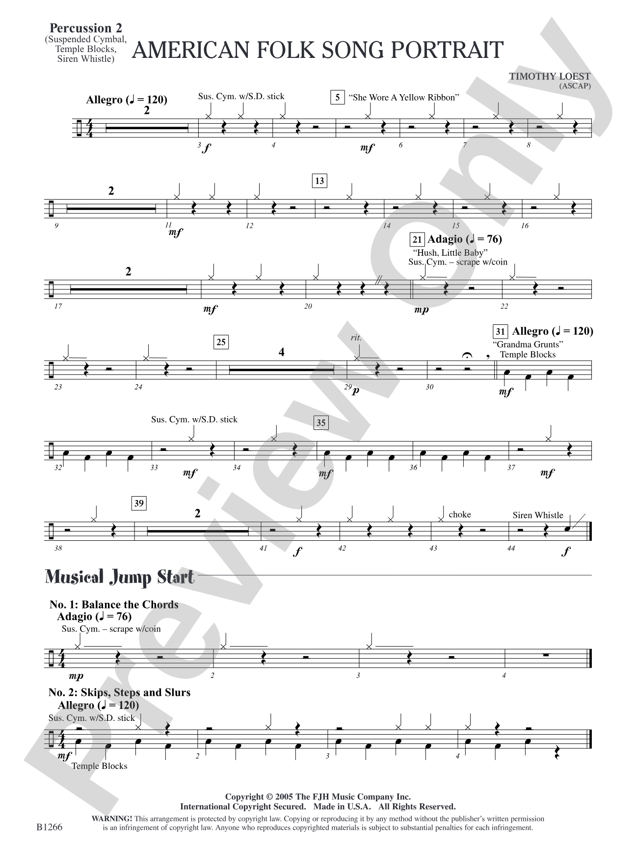 American Folk Song Portrait: Percussion 2