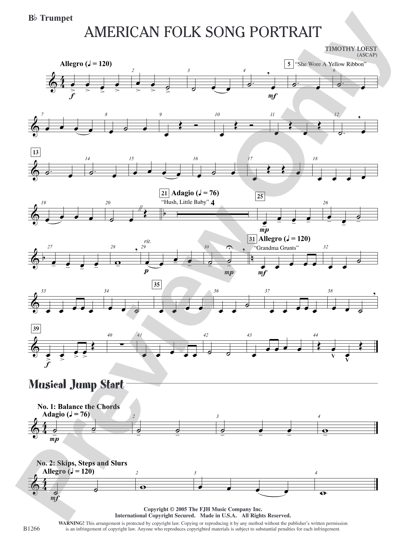 American Folk Song Portrait: B-flat Trumpet