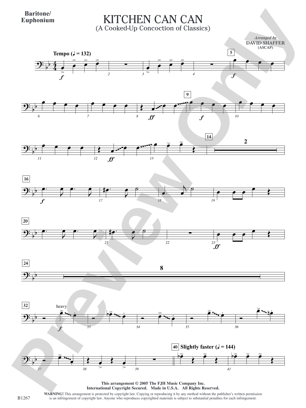 Kitchen Can Can (A Cooked-Up Concoction of Classics): Baritone/Euphonium