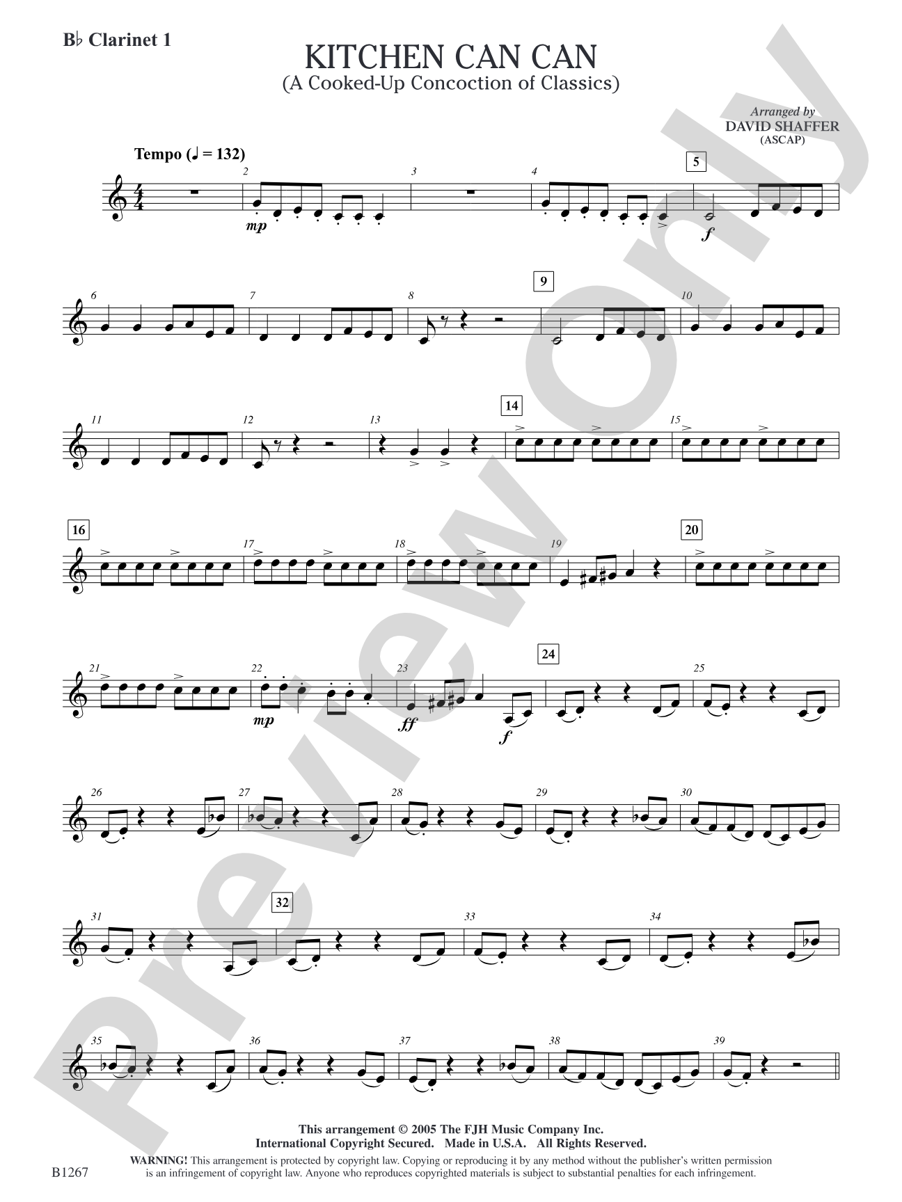 Kitchen Can Can (A Cooked-Up Concoction of Classics): B-flat Clarinet 1