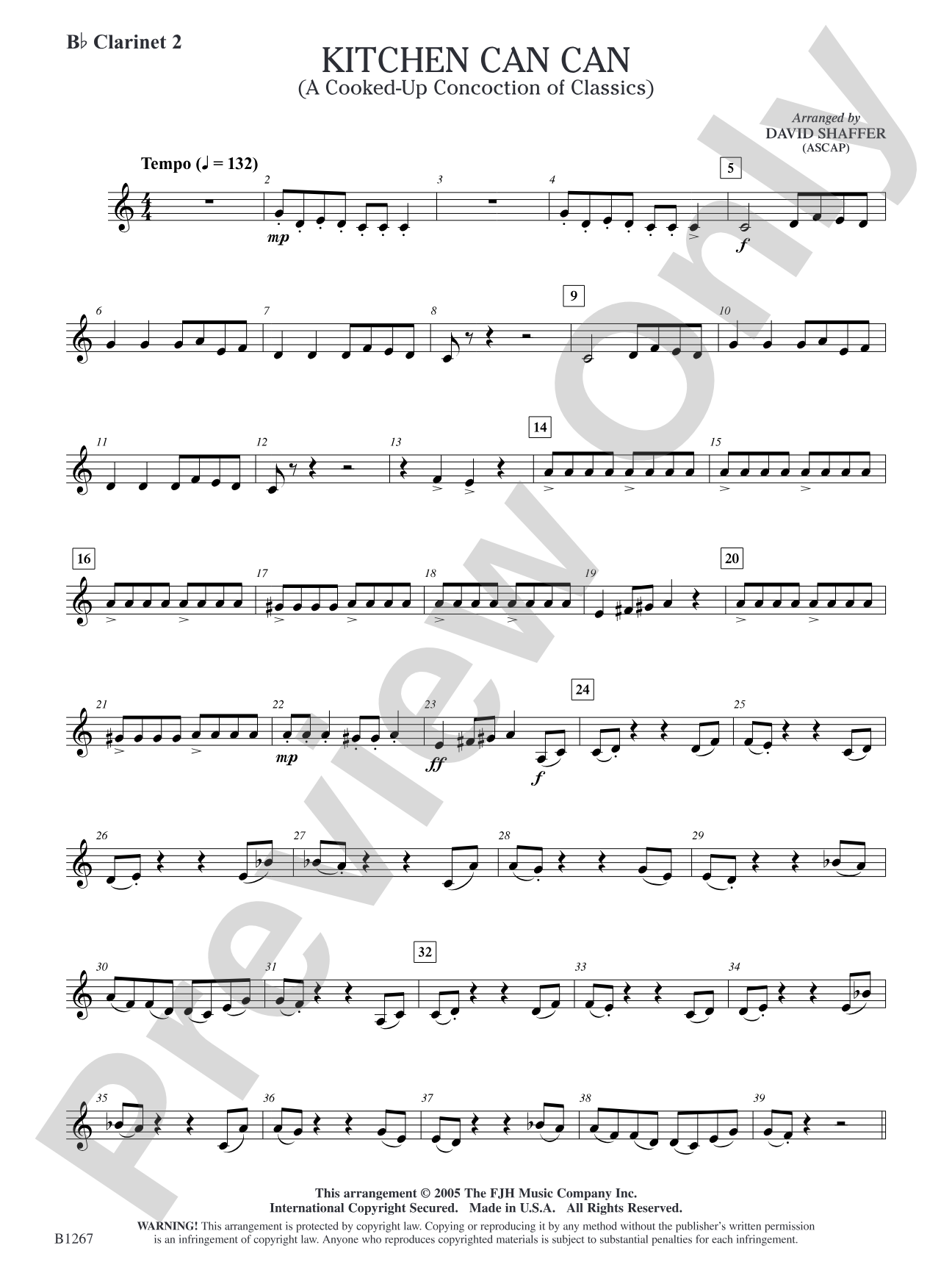 Kitchen Can Can (A Cooked-Up Concoction of Classics): B-flat Clarinet 2