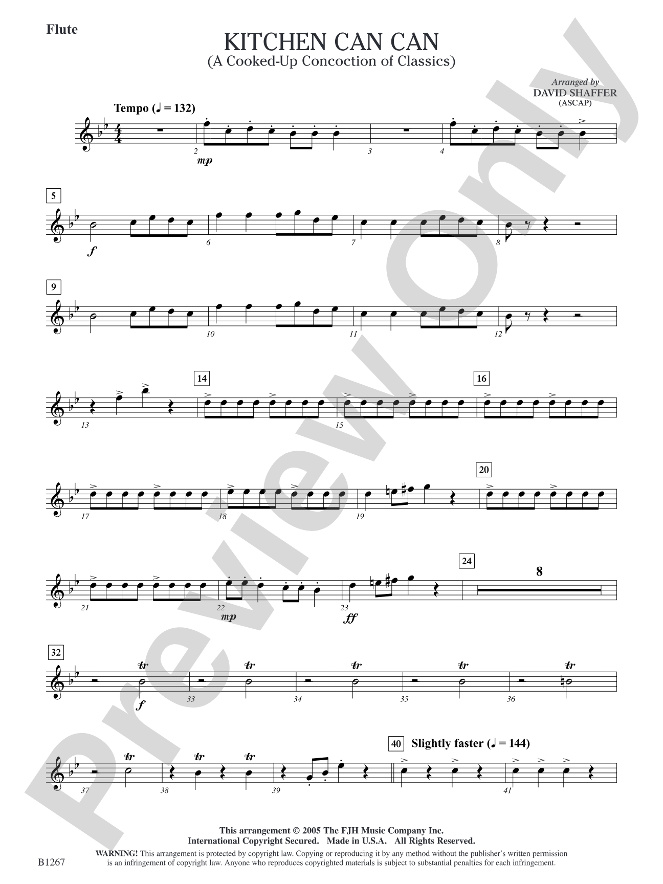 Kitchen Can Can (A Cooked-Up Concoction of Classics): Flute