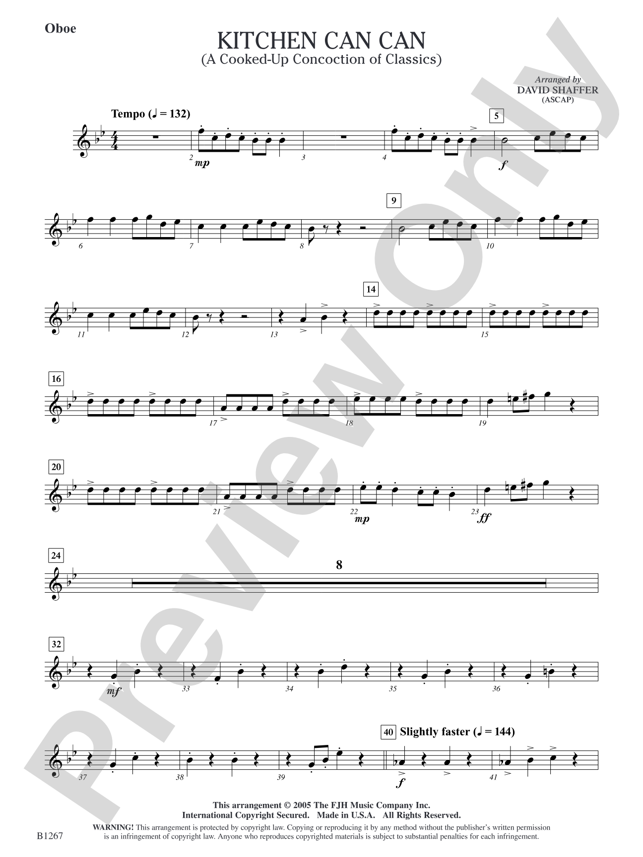Kitchen Can Can (A Cooked-Up Concoction of Classics): Oboe