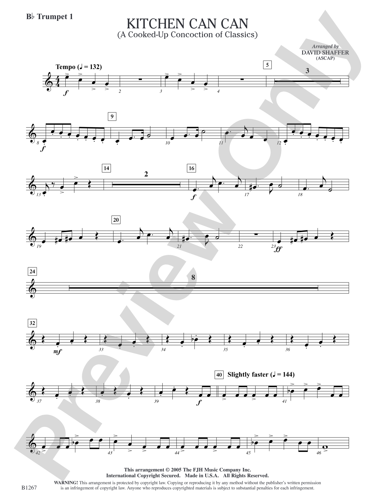 Kitchen Can Can (A Cooked-Up Concoction of Classics): B-flat Trumpet 1