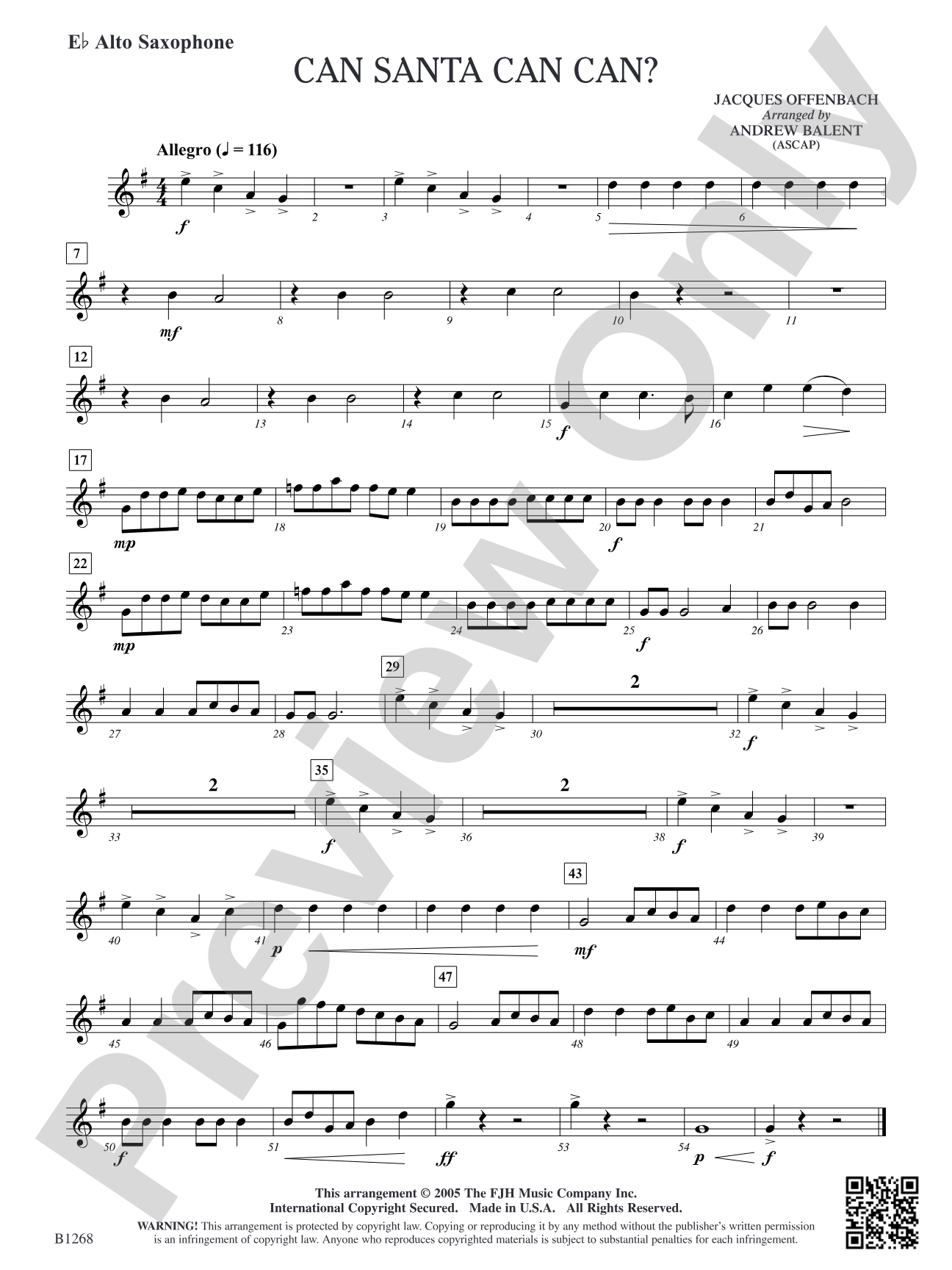 Can Santa Can Can?: E-flat Alto Saxophone