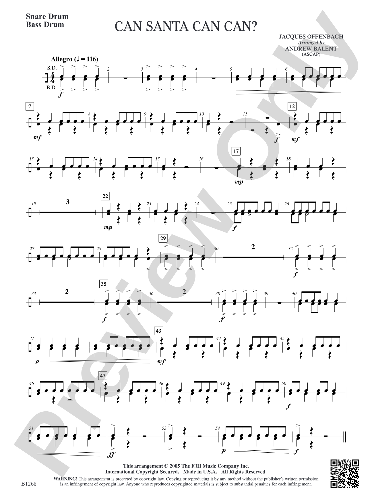 Can Santa Can Can?: Snare Drum/Bass Drum