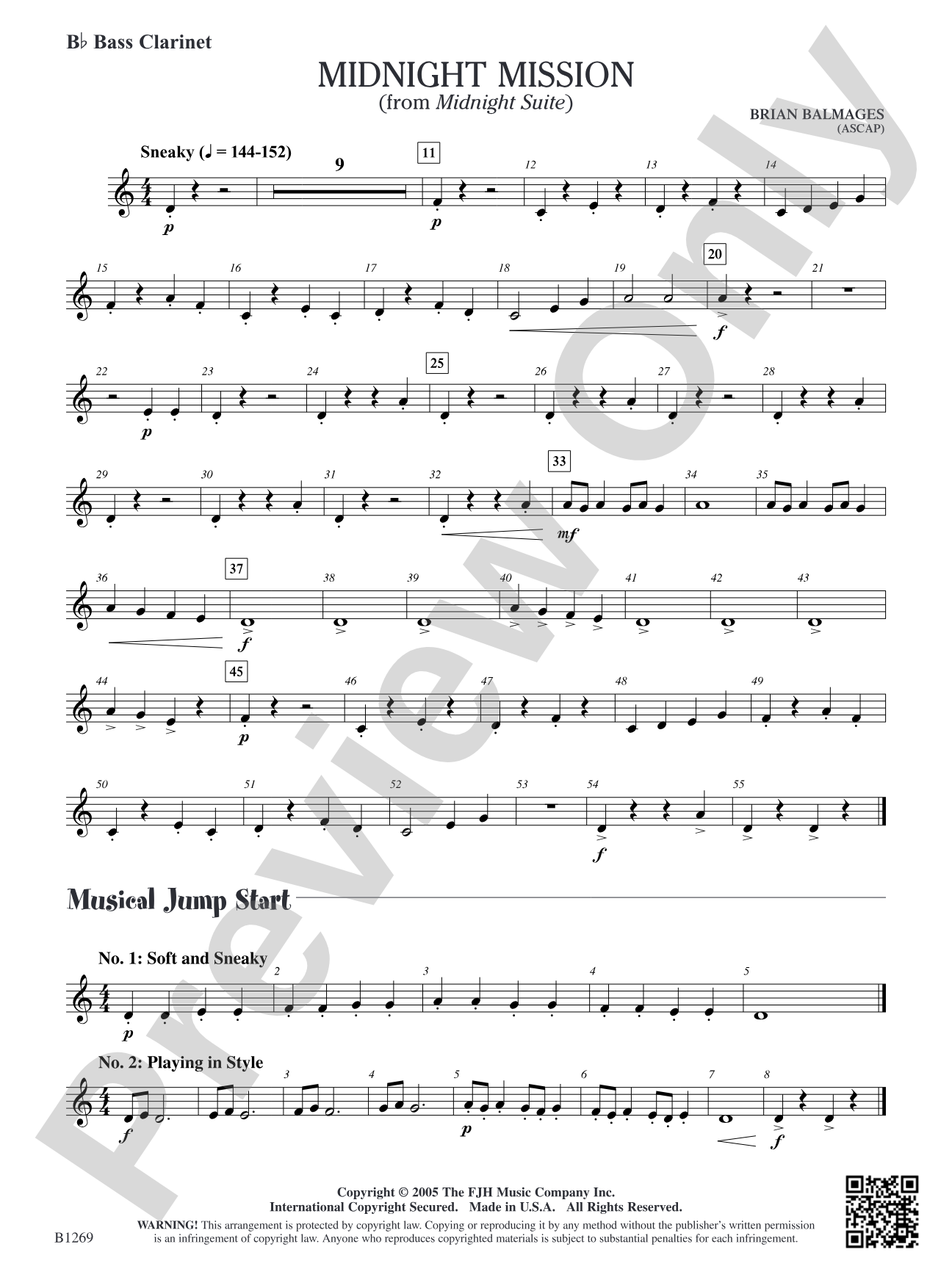 Midnight Mission (From Midnight Suite): B-flat Bass Clarinet