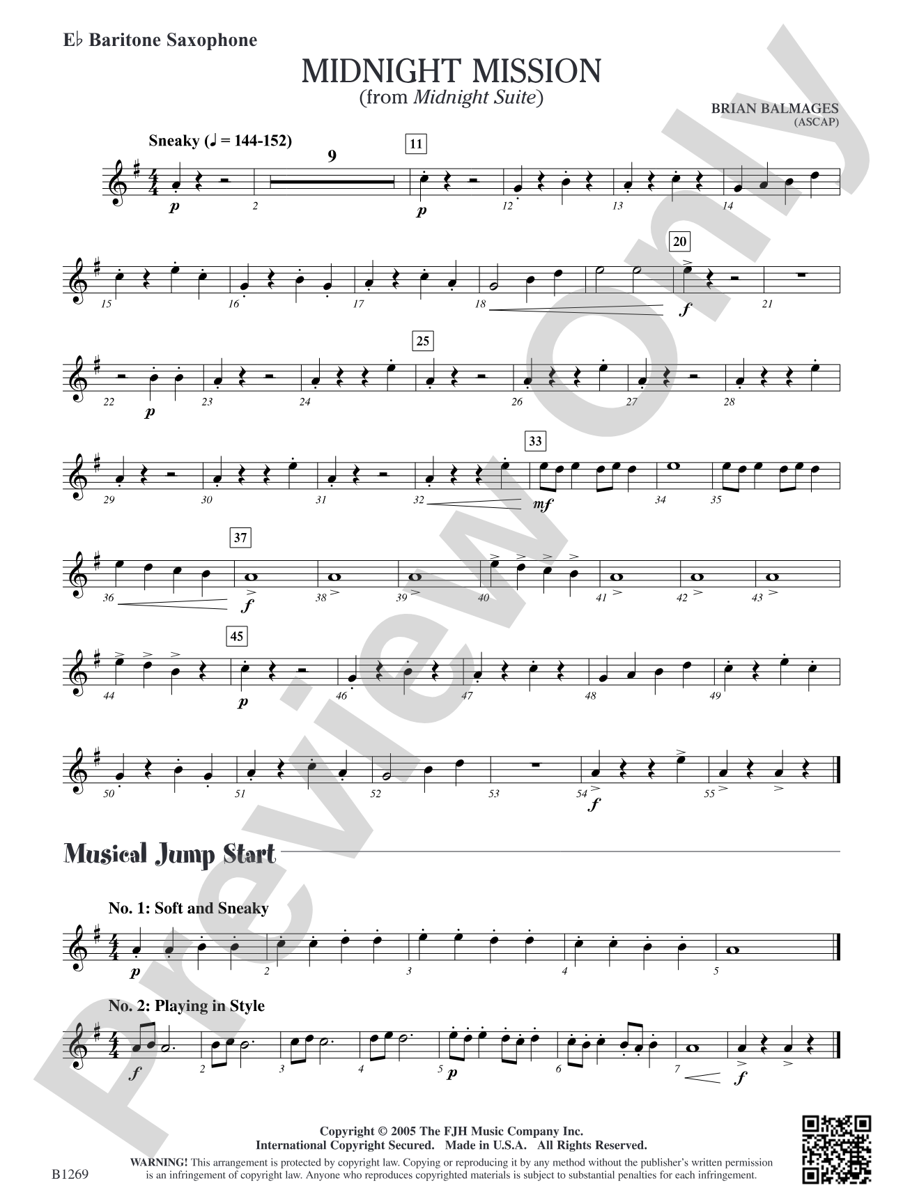 Midnight Mission (From Midnight Suite): E-flat Baritone Saxophone