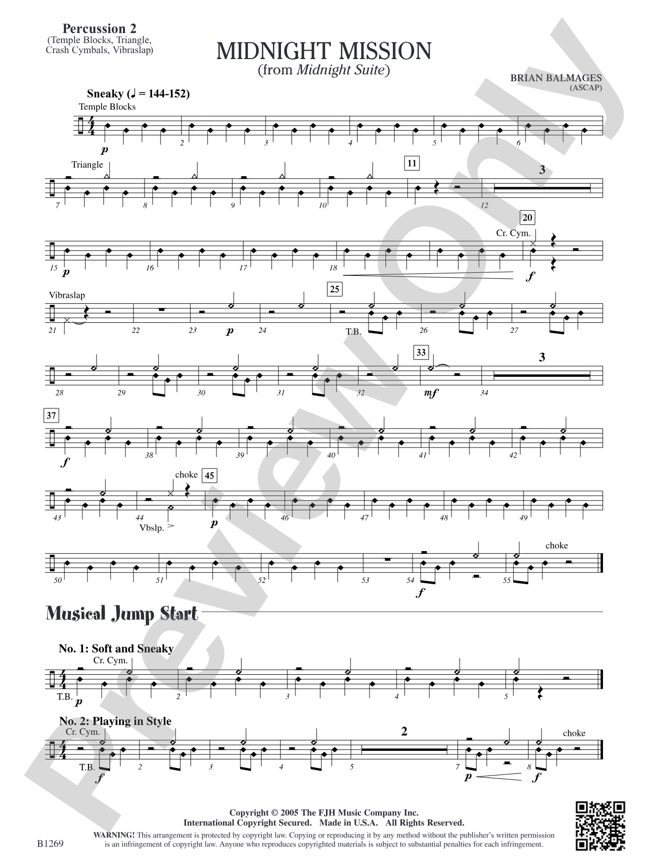 Midnight Mission (From Midnight Suite): Percussion 2