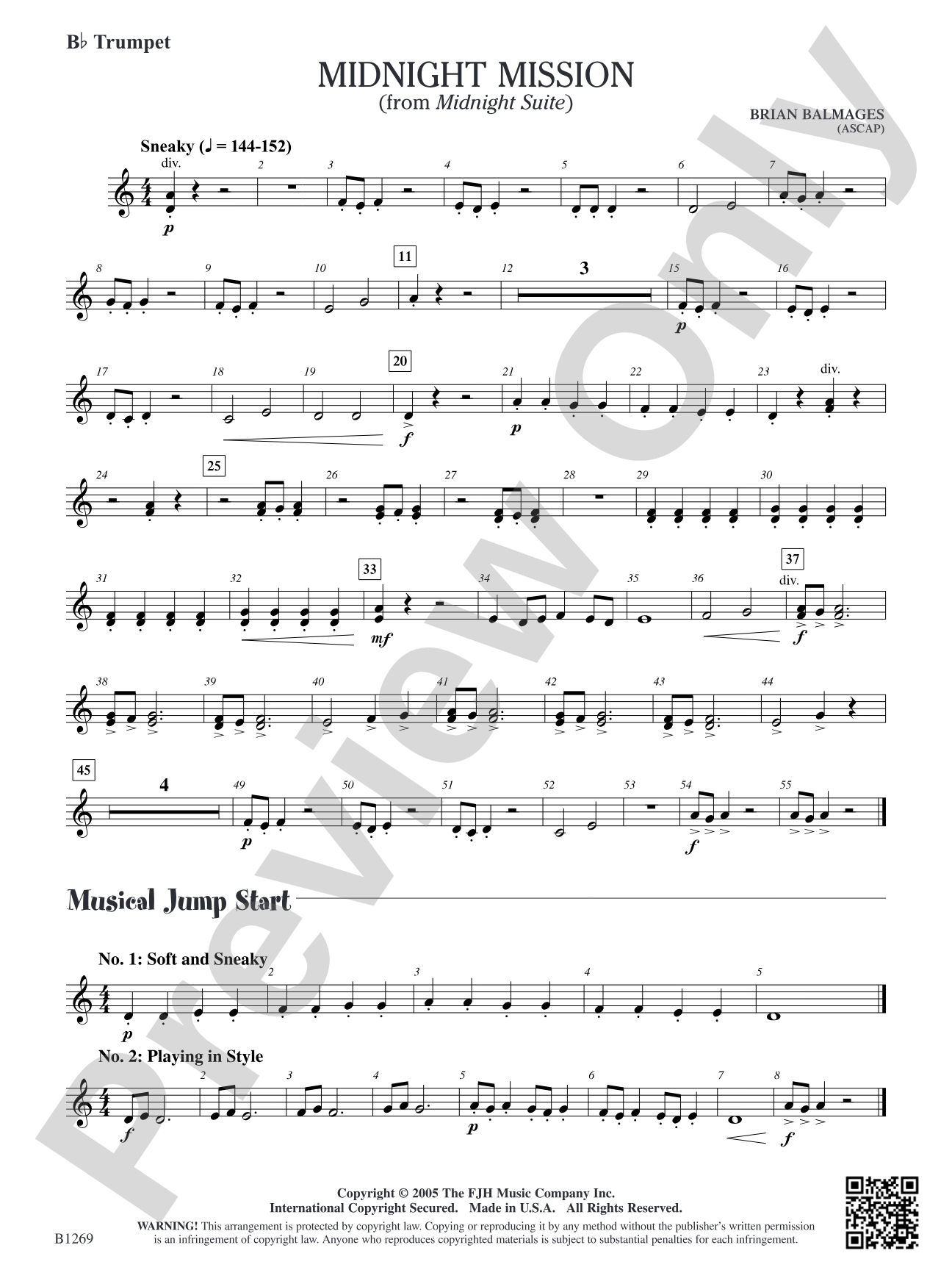 Midnight Mission (From Midnight Suite): B-flat Trumpet