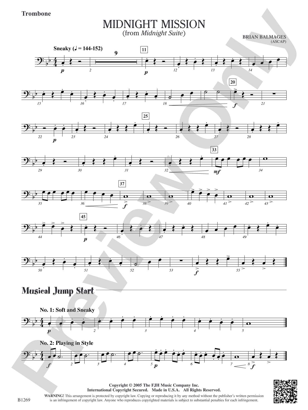 Midnight Mission (From Midnight Suite): Trombone