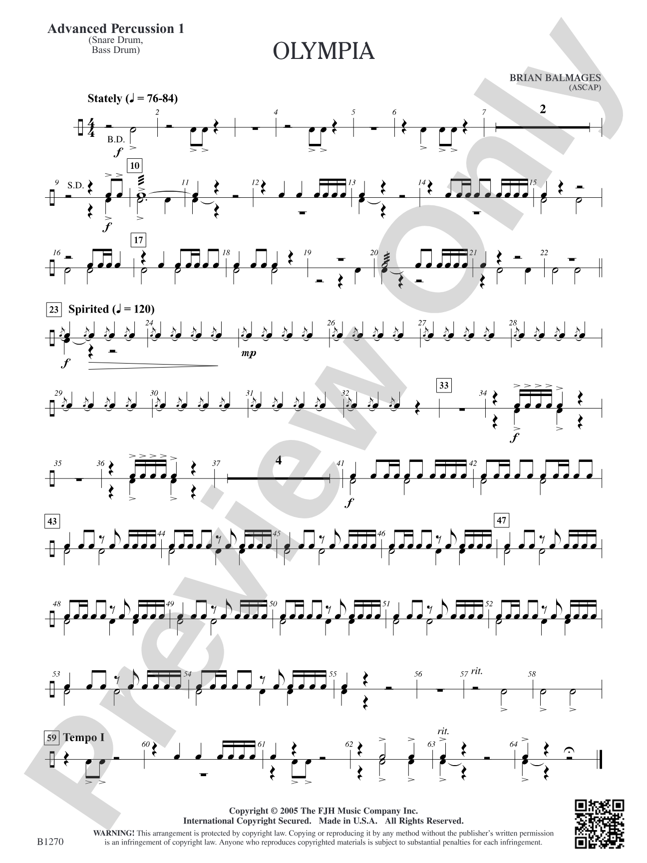 Olympia: Advanced Percussion 1
