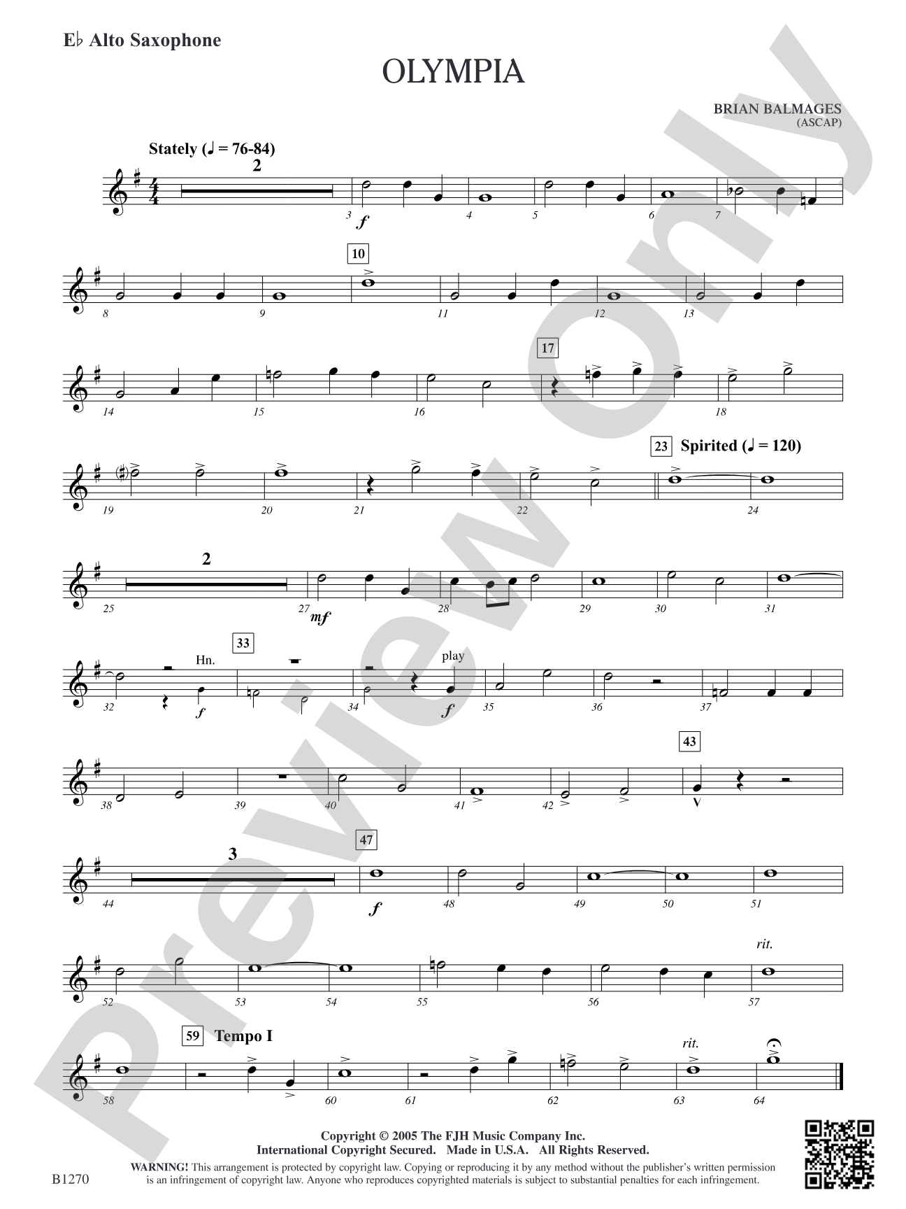 Olympia: E-flat Alto Saxophone