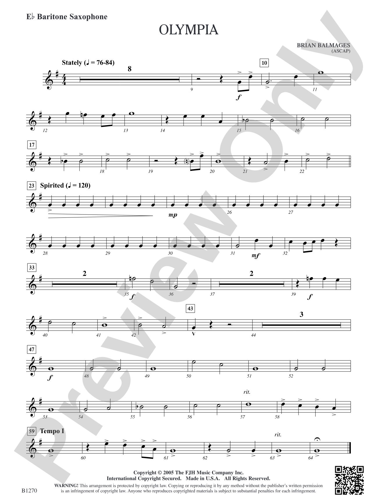 Olympia: E-flat Baritone Saxophone