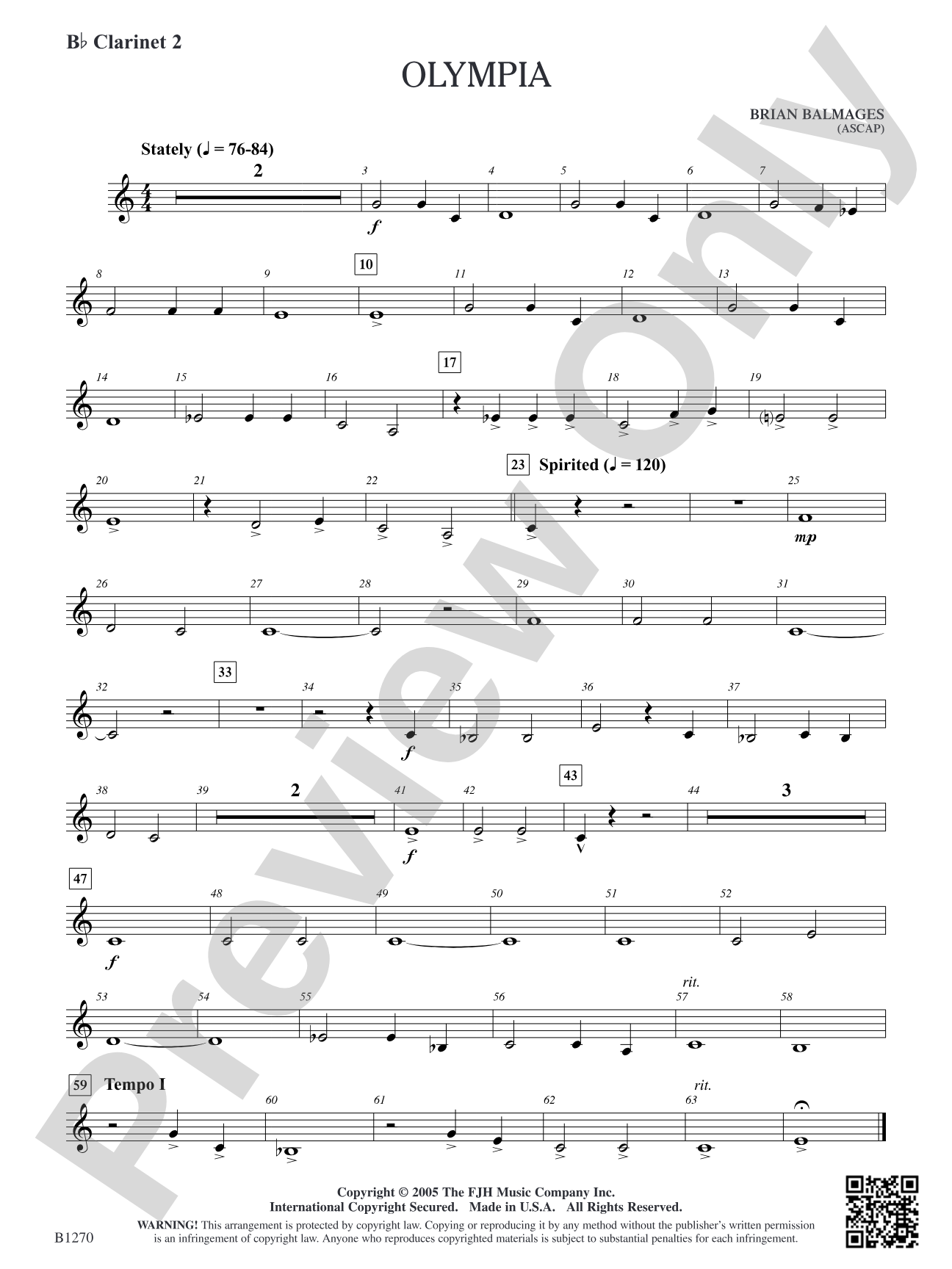 Olympia: B-flat Clarinet 2