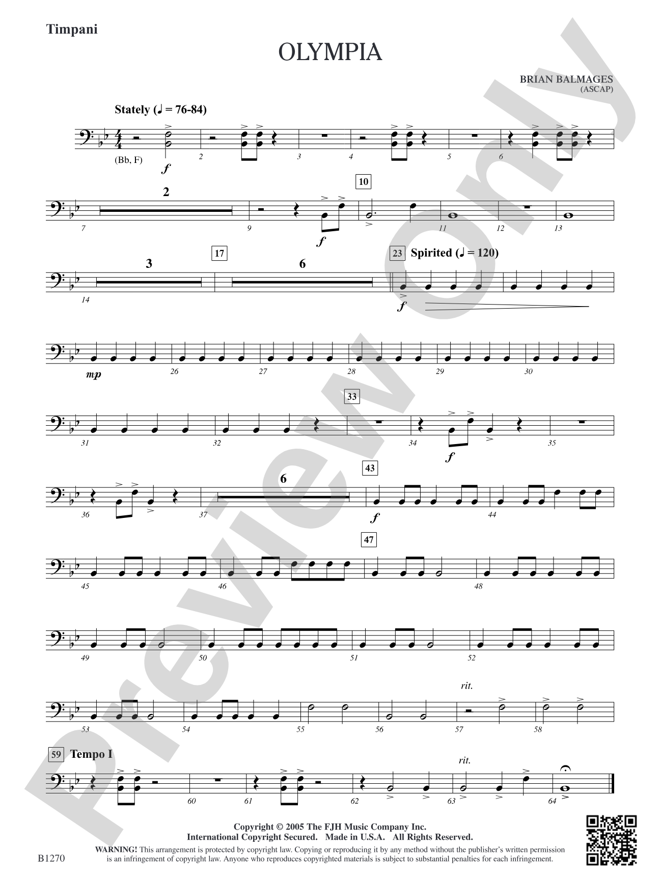 Olympia: Opt. Timpani