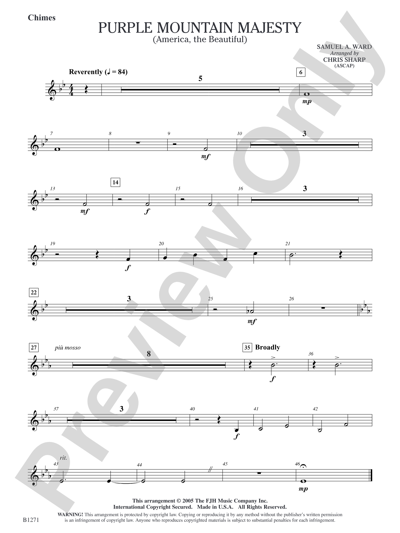 Purple Mountain Majesty (America, The Beautiful): Chimes