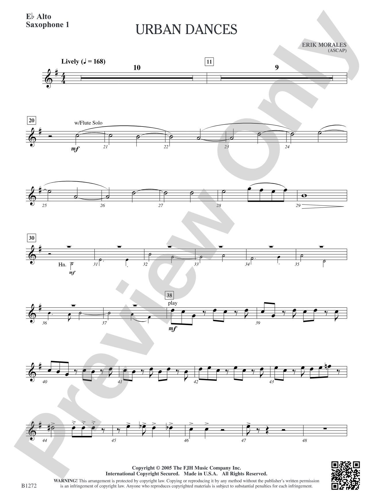 Urban Dances: E-flat Alto Saxophone 1