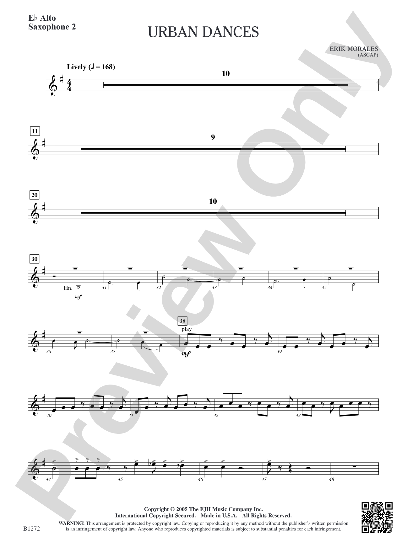 Urban Dances: E-flat Alto Saxophone 2