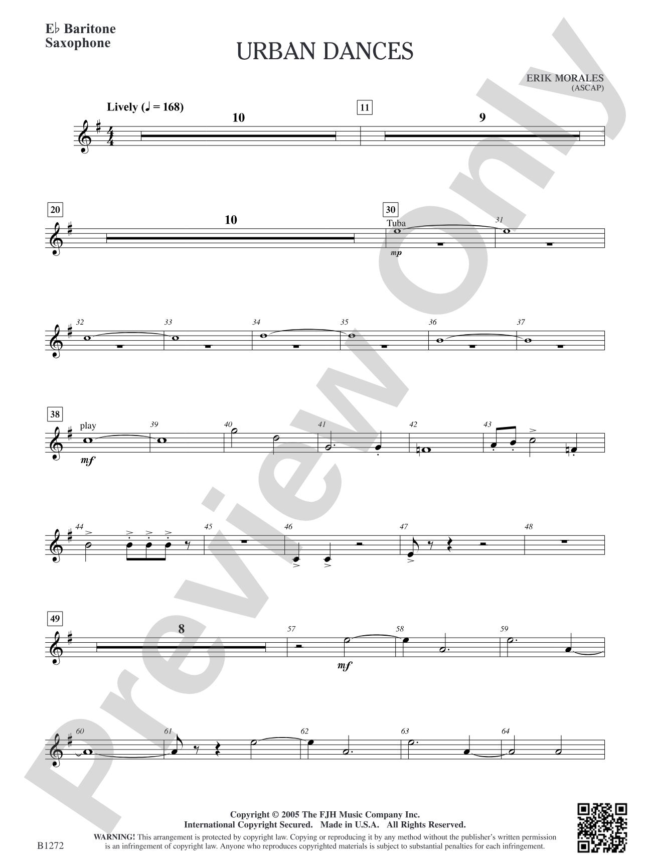 Urban Dances: E-flat Baritone Saxophone