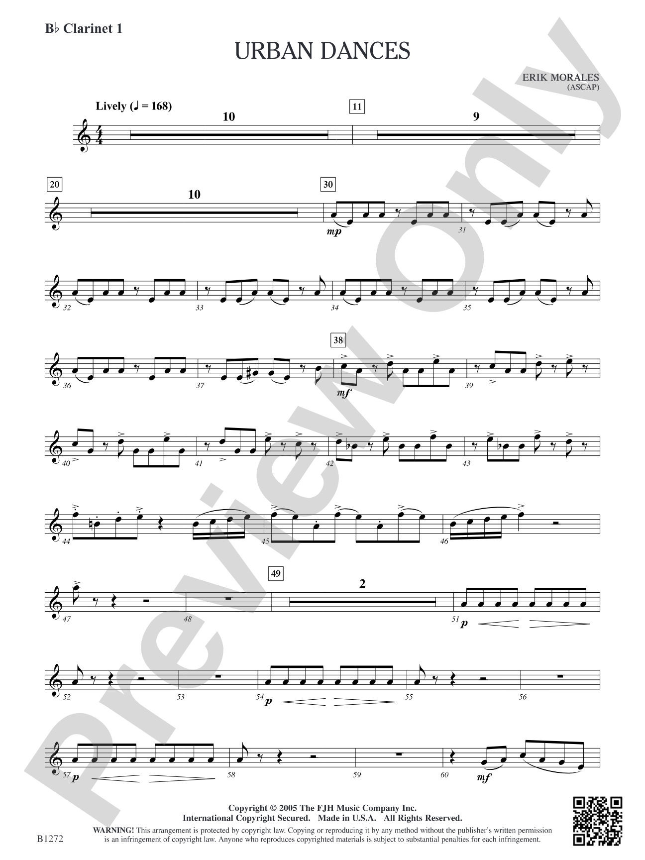 Urban Dances: B-flat Clarinet 1