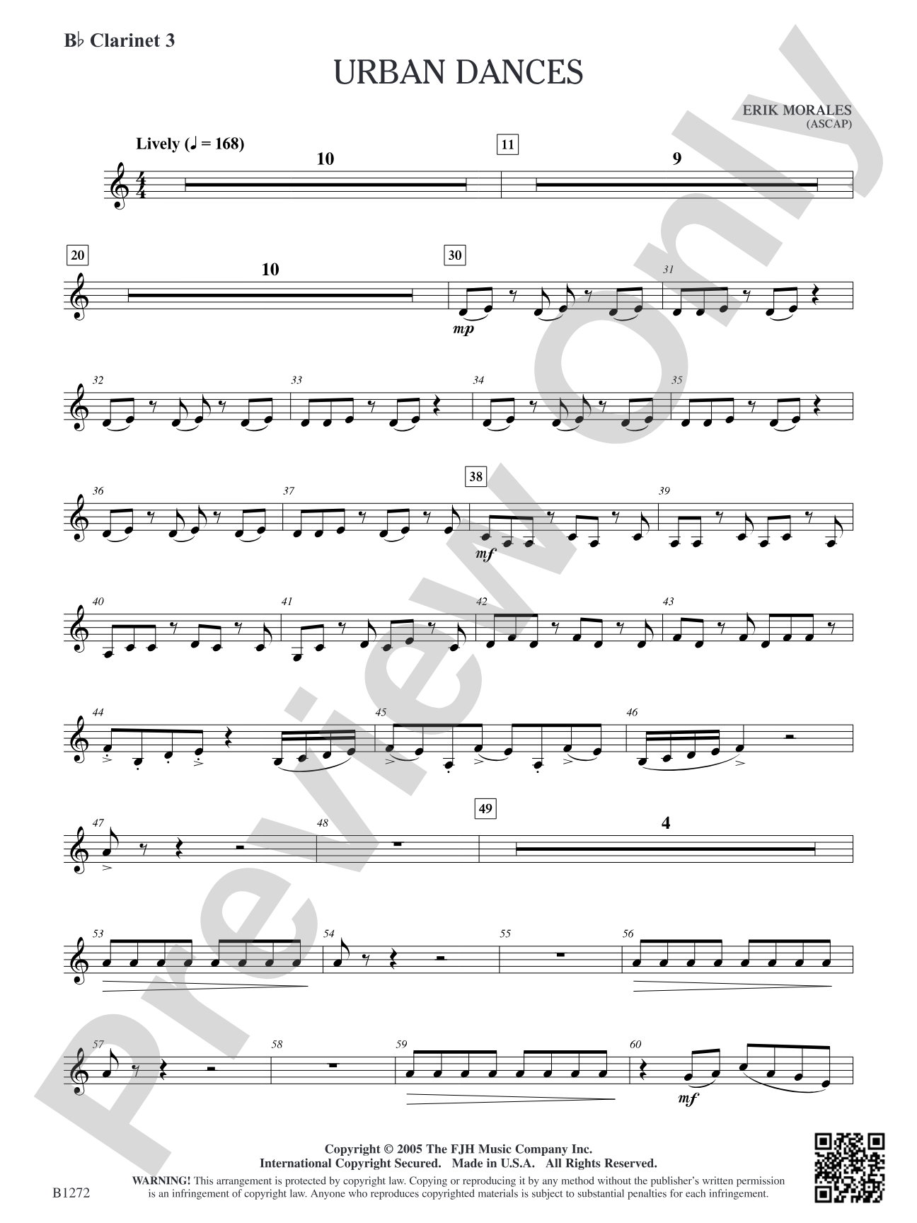 Urban Dances: B-flat Clarinet 3
