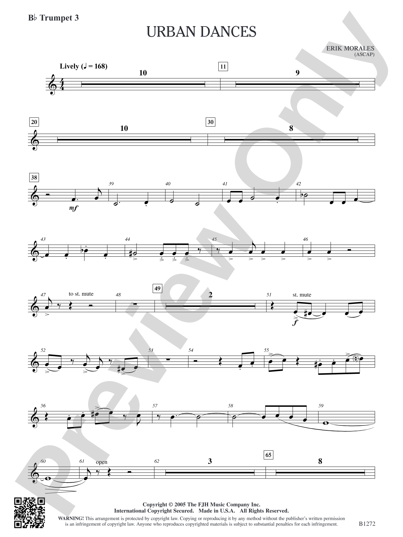 Urban Dances: B-flat Trumpet 3