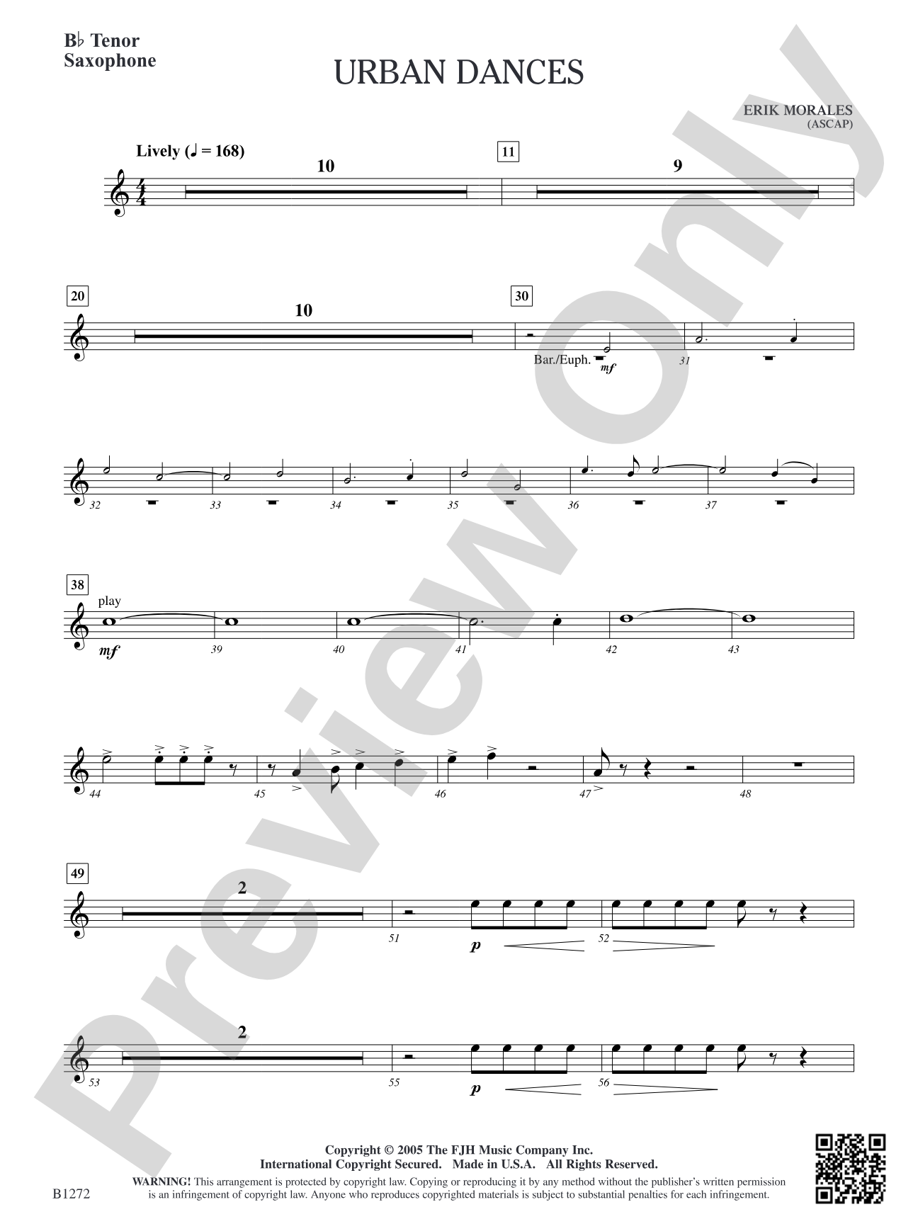 Urban Dances: B-flat Tenor Saxophone