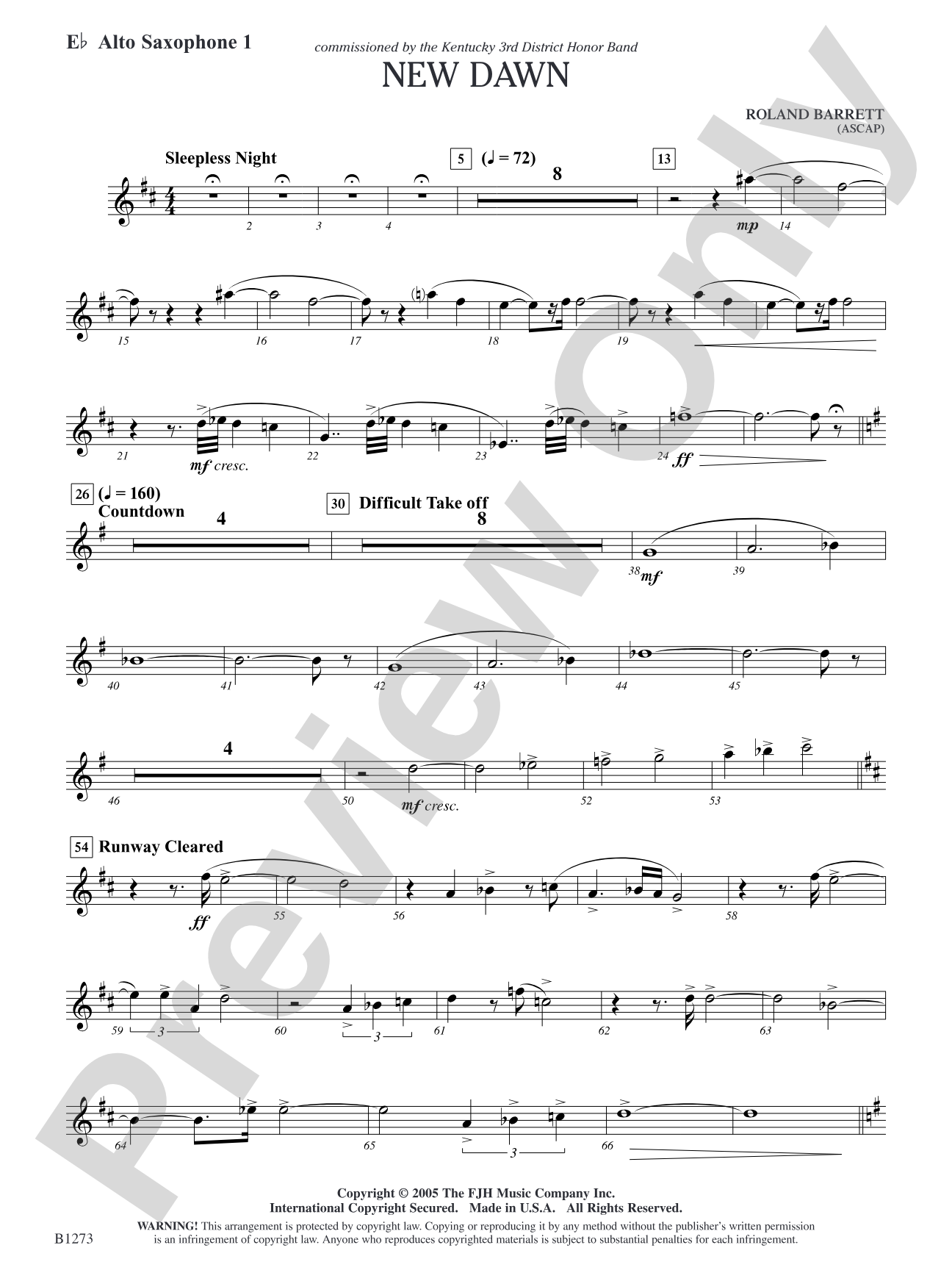New Dawn: E-flat Alto Saxophone 1