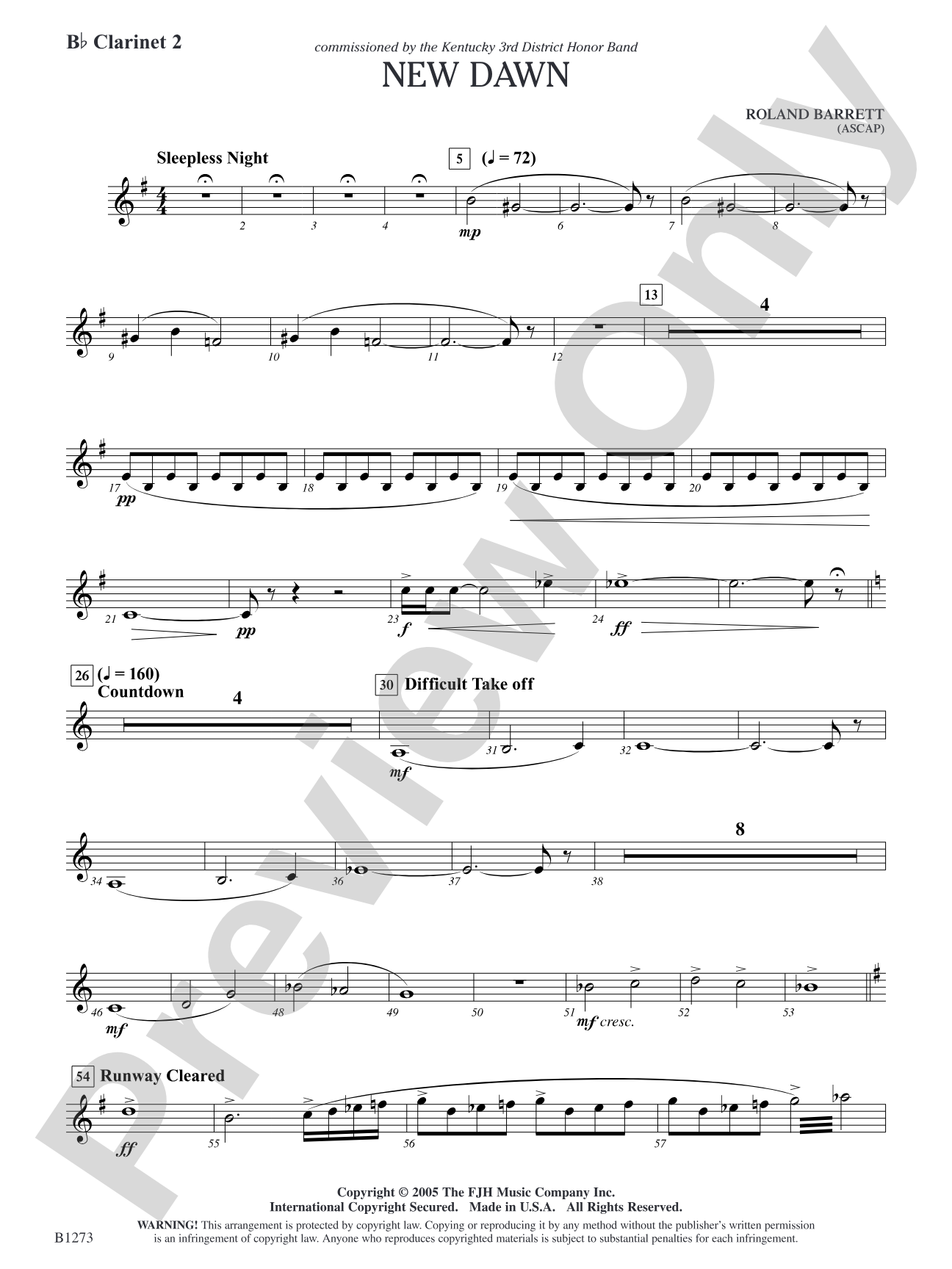 New Dawn: B-flat Clarinet 2