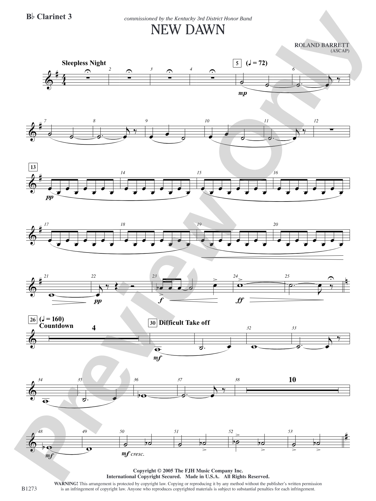 New Dawn: B-flat Clarinet 3