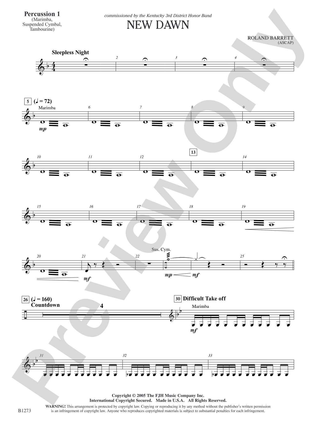New Dawn: Percussion 1