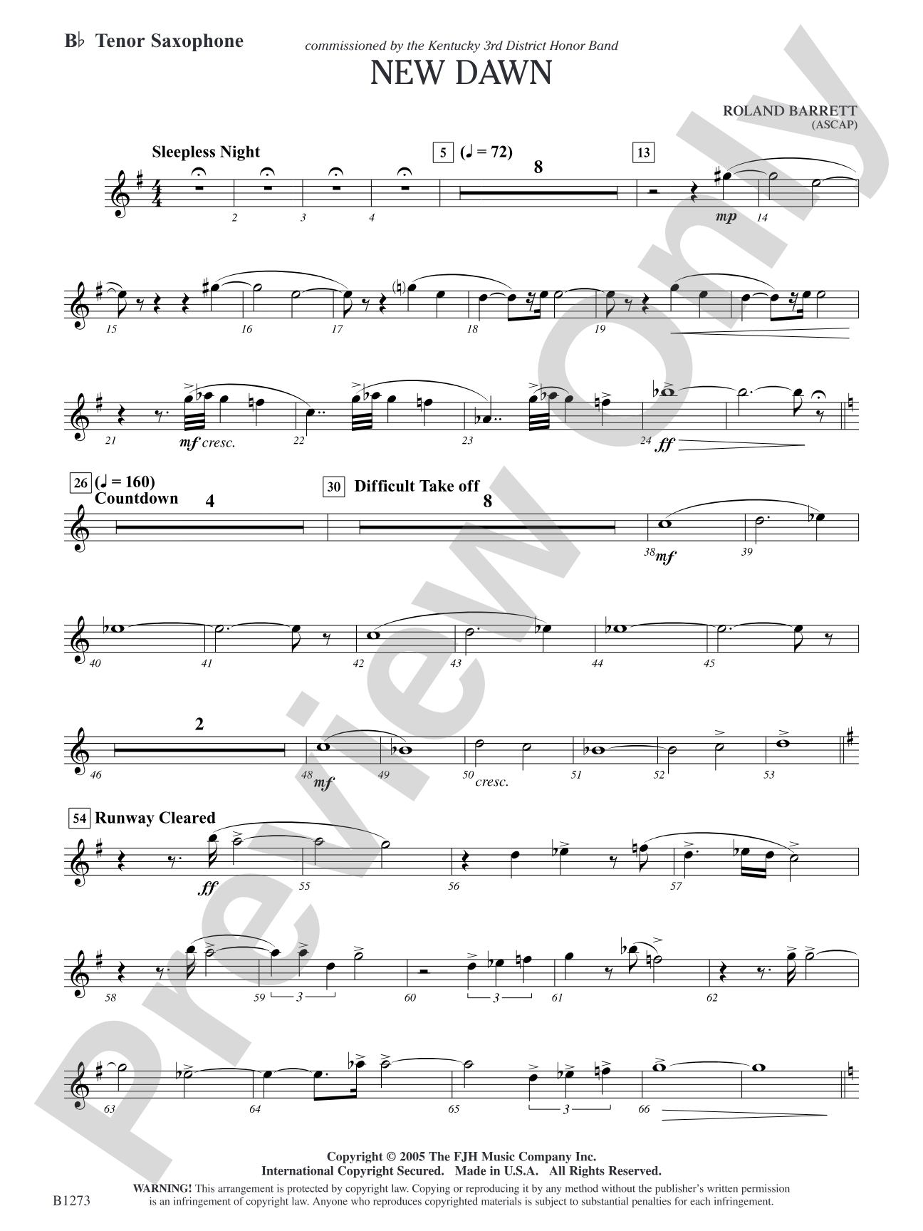 New Dawn: B-flat Tenor Saxophone