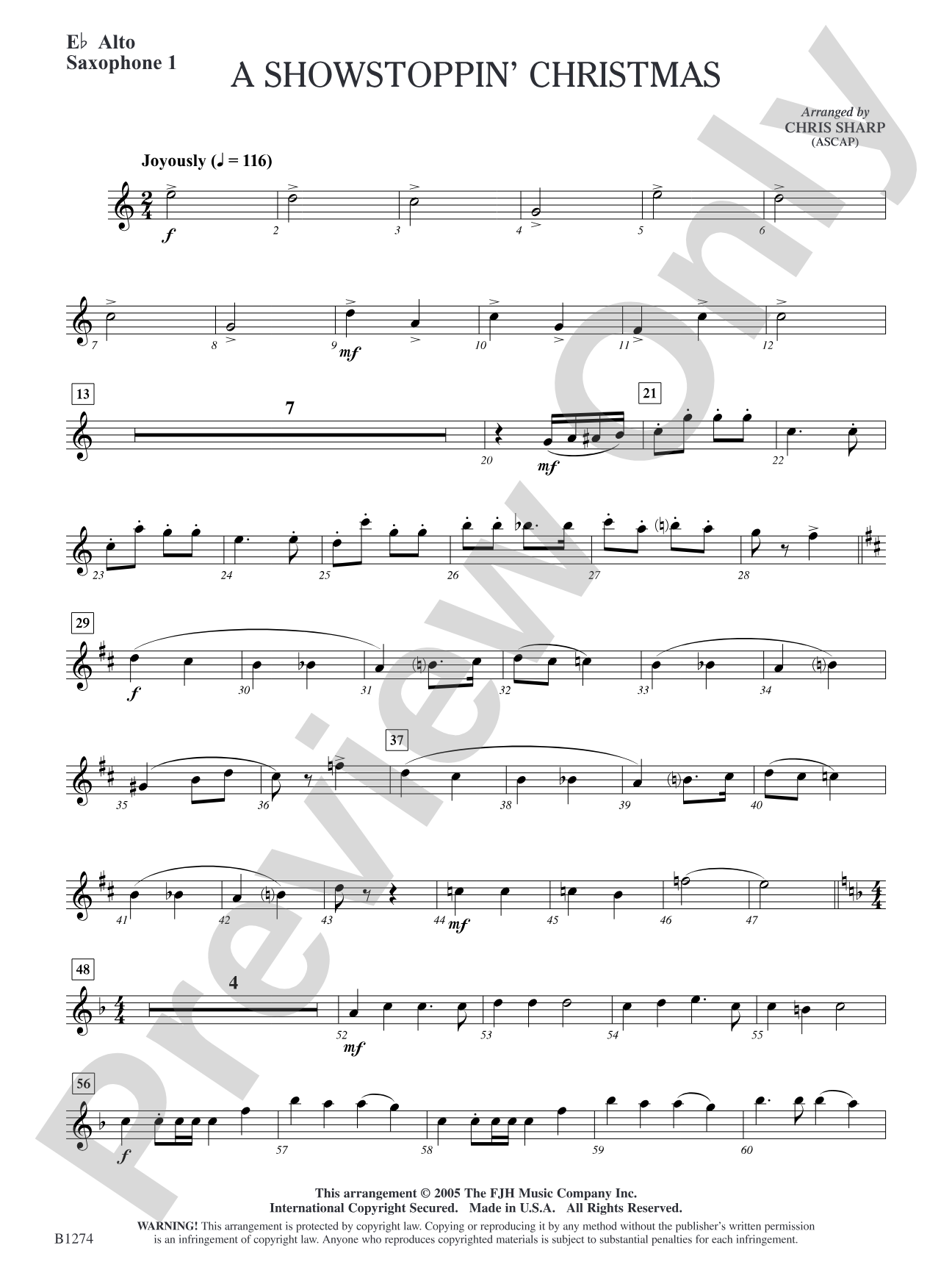 A Showstoppin' Christmas: E-flat Alto Saxophone 1