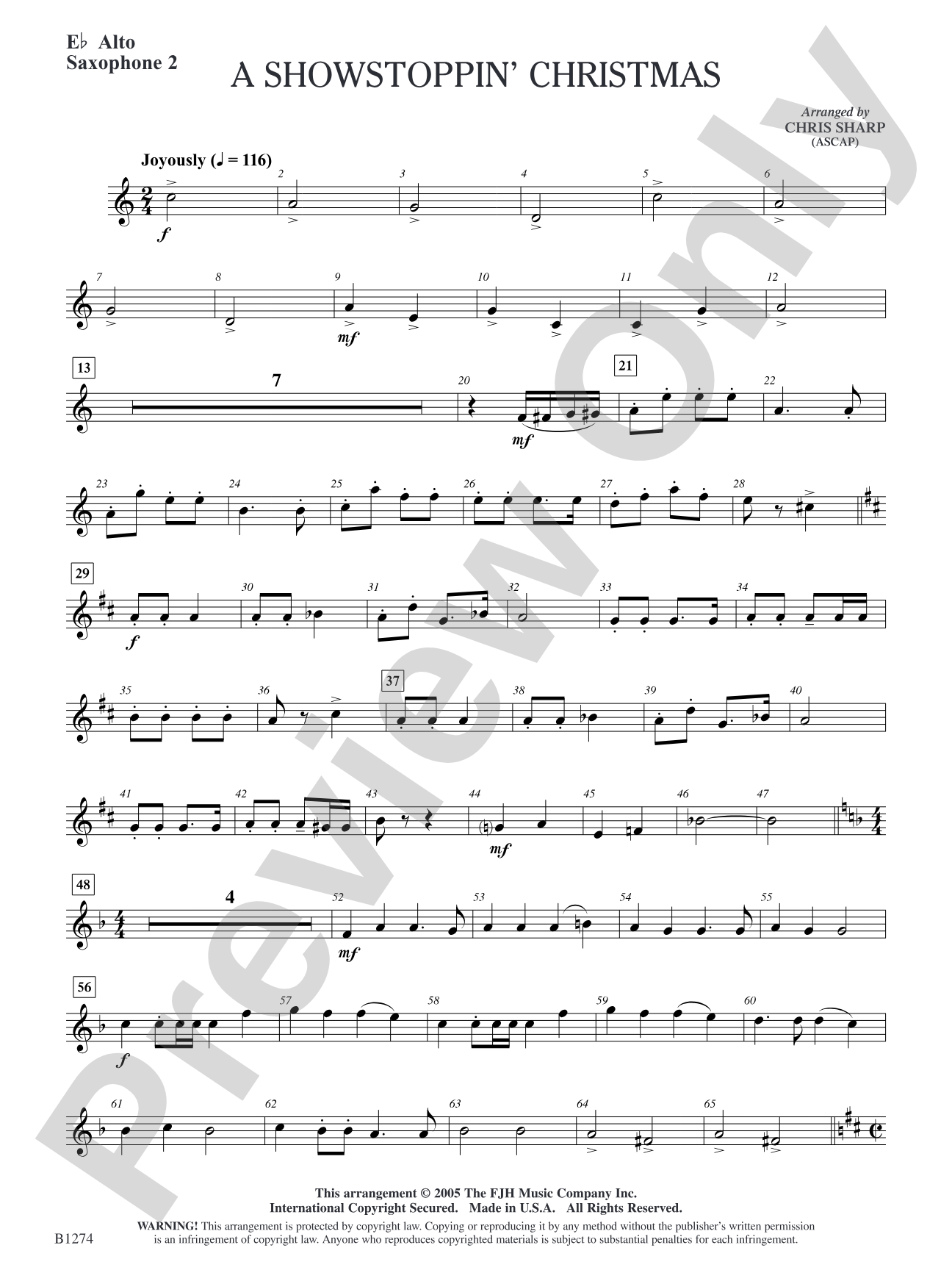 A Showstoppin' Christmas: E-flat Alto Saxophone 2