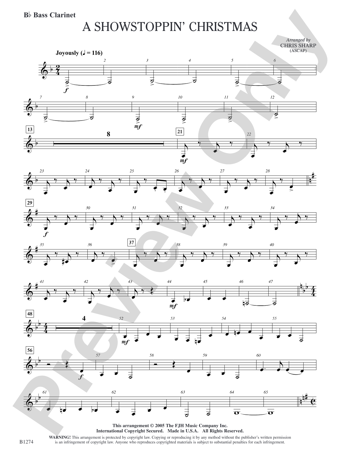 A Showstoppin' Christmas: B-flat Bass Clarinet