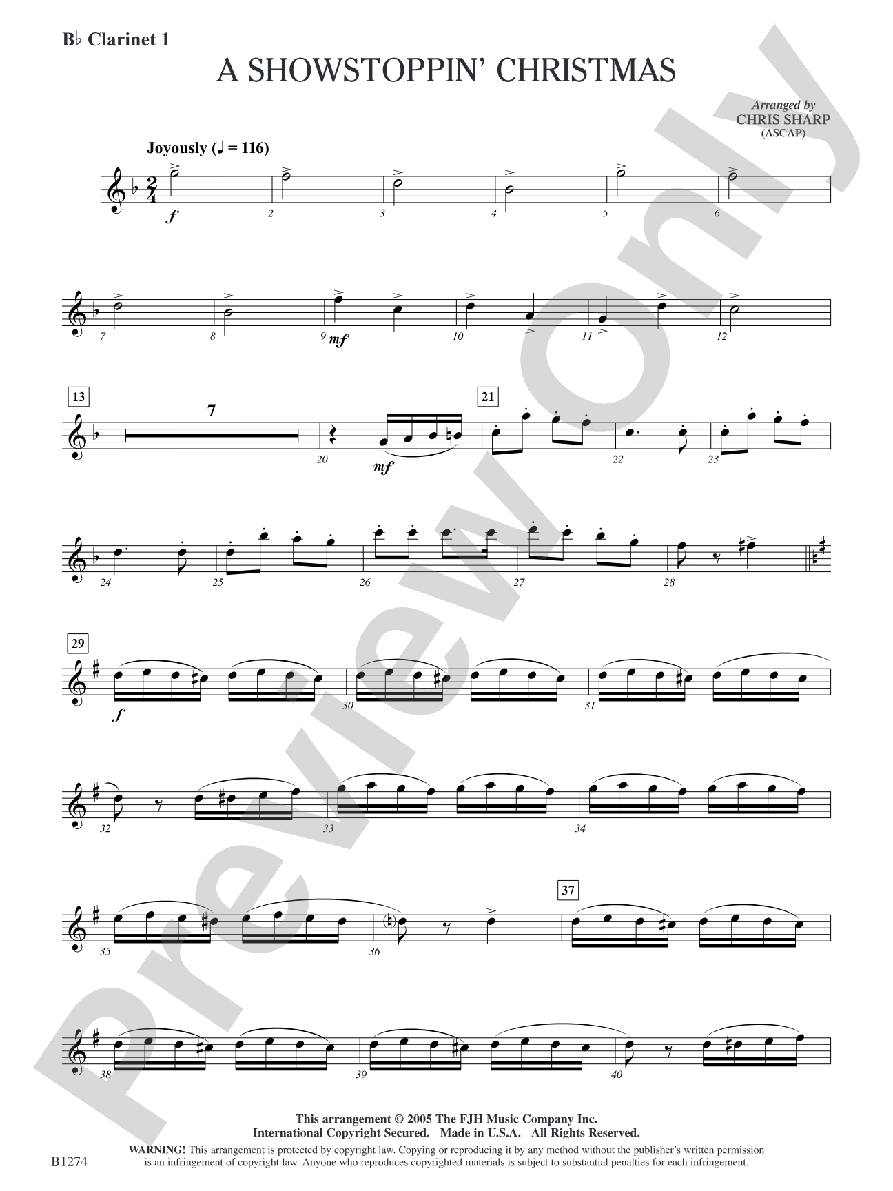 A Showstoppin' Christmas: B-flat Clarinet 1