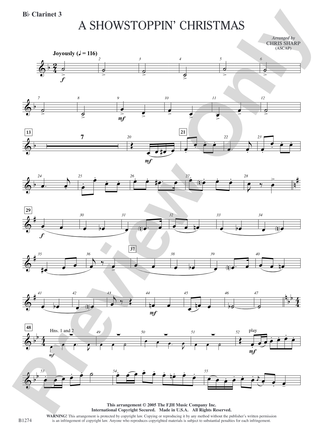 A Showstoppin' Christmas: B-flat Clarinet 3