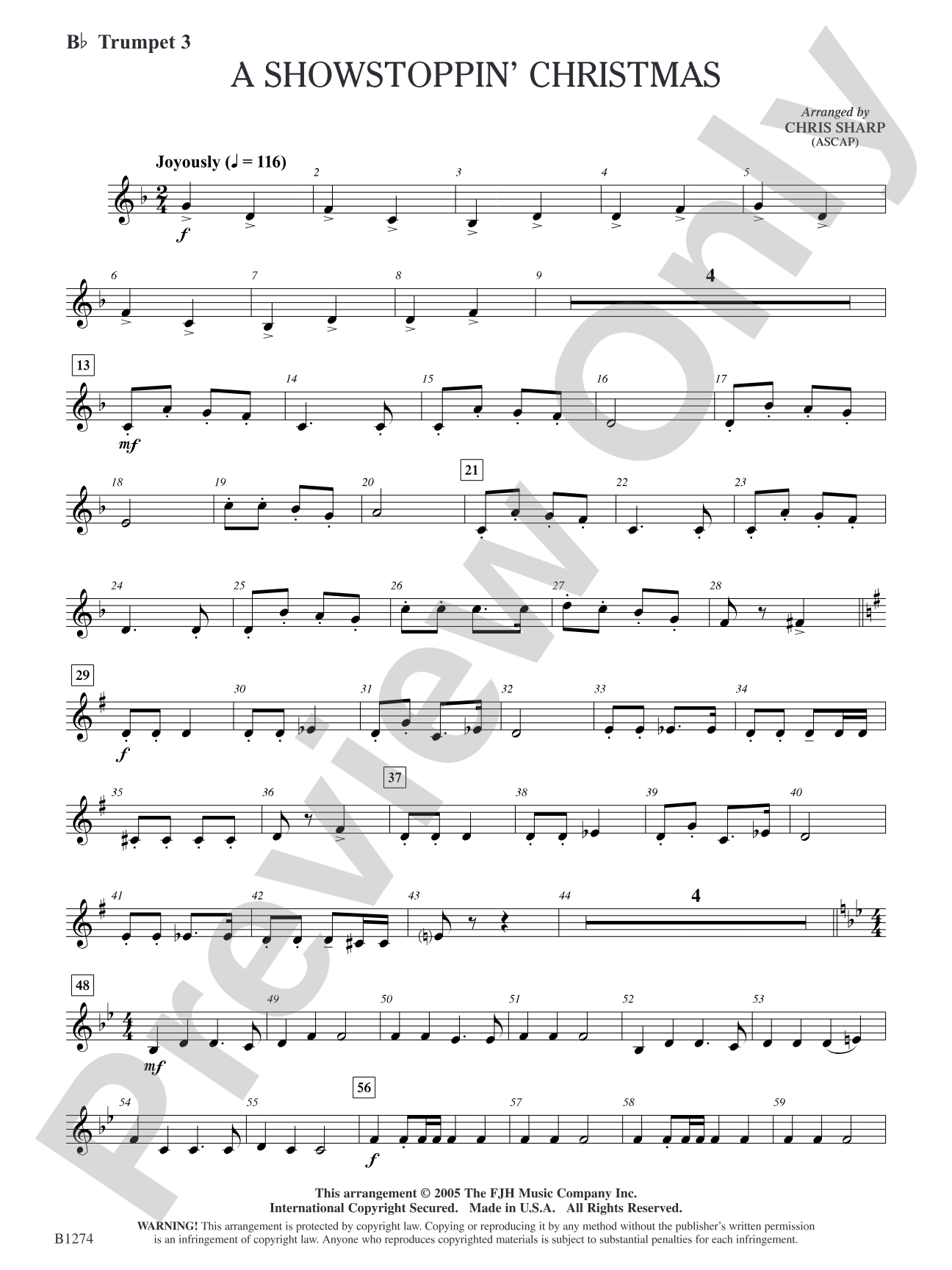 A Showstoppin' Christmas: B-flat Trumpet 3